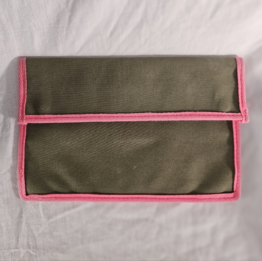 Corroon Pink and Olive Green Clutch